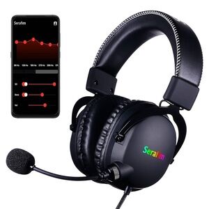 NWT Serafim A1 Gaming Headset Equalizer Detachable Mic 3.5mm Jack - Wired Black